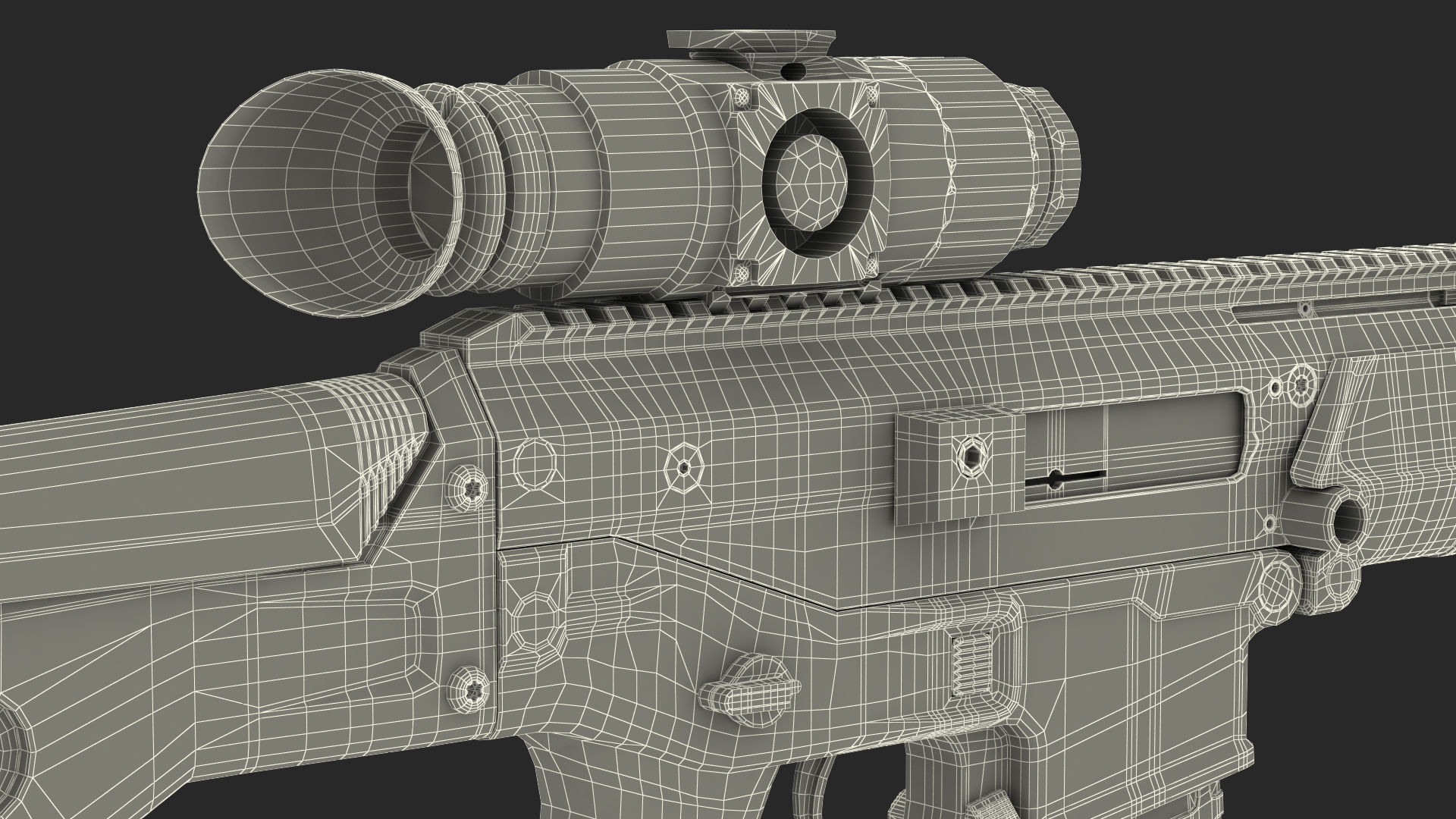 Combat Rifle with Thermal IR Scope 3D model