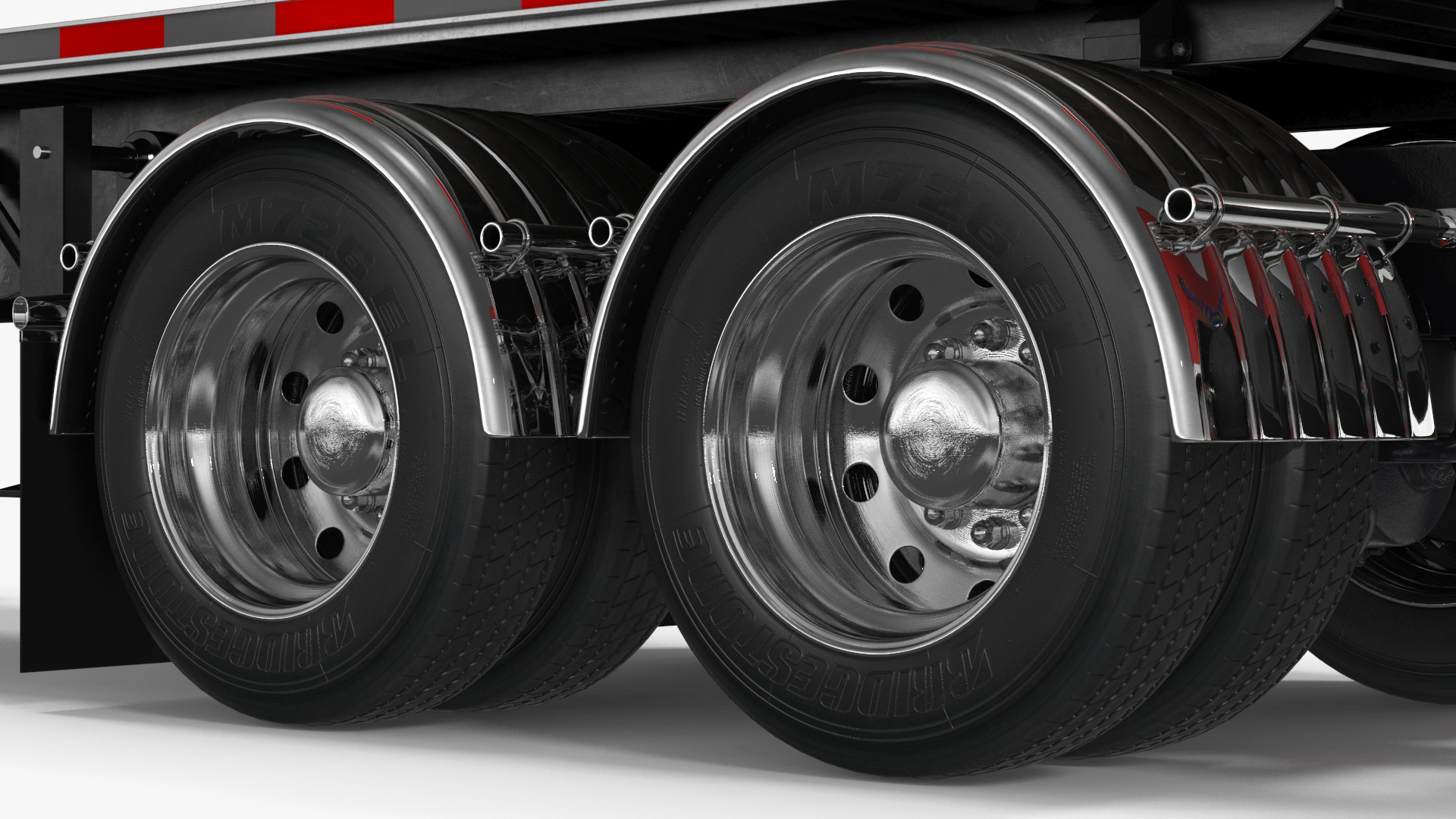 Kenworth W900 Truck and Flatbed Trailer 3D model