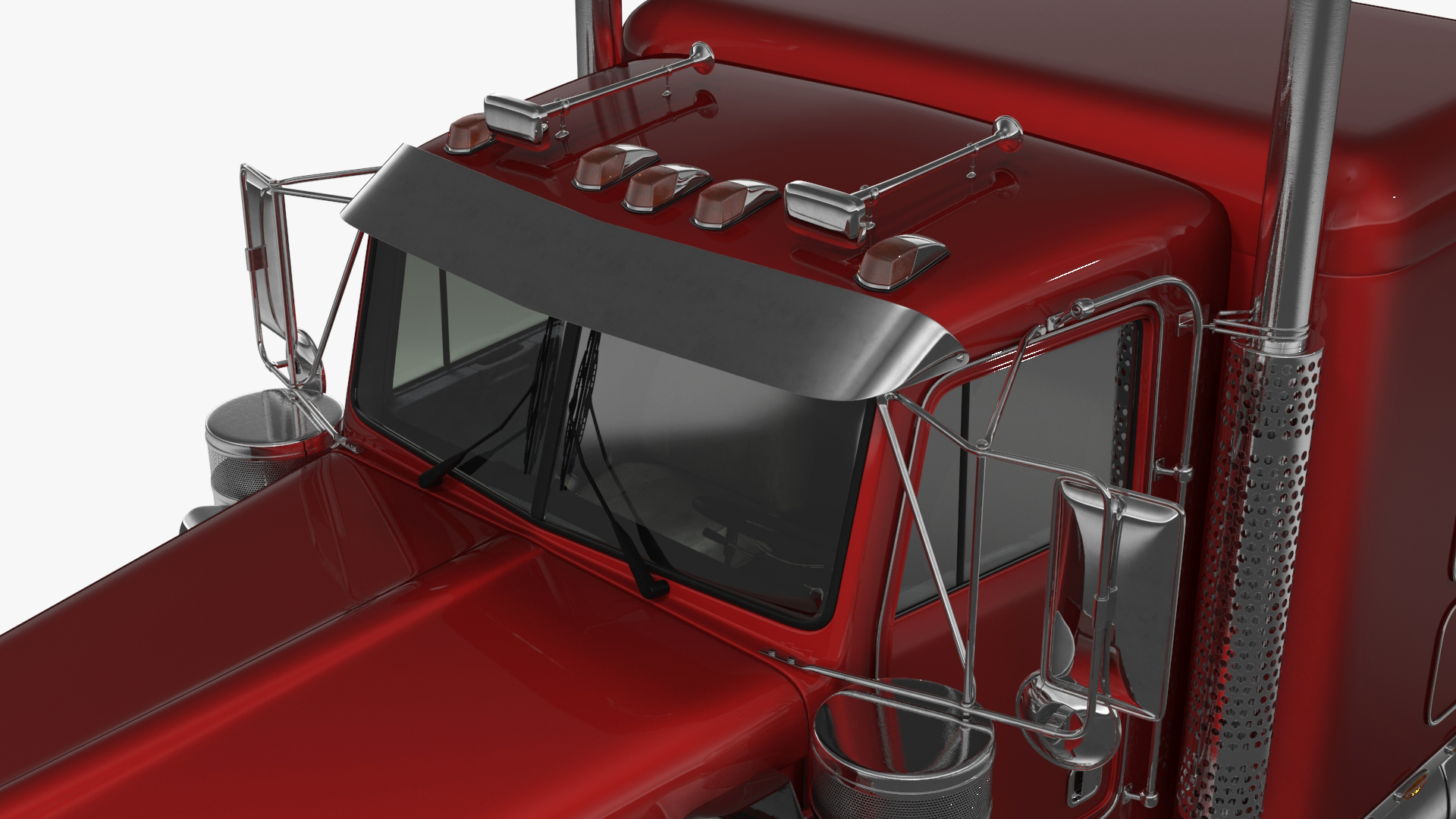 Kenworth W900 Truck and Flatbed Trailer 3D model