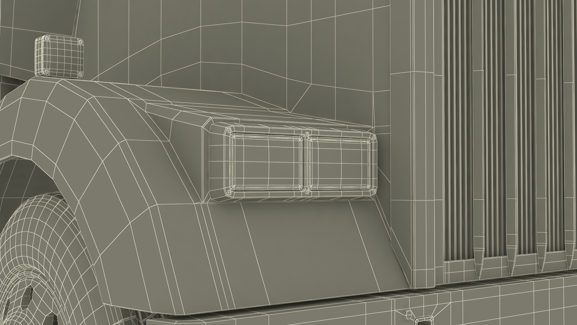 Kenworth W900 Truck and Flatbed Trailer 3D model