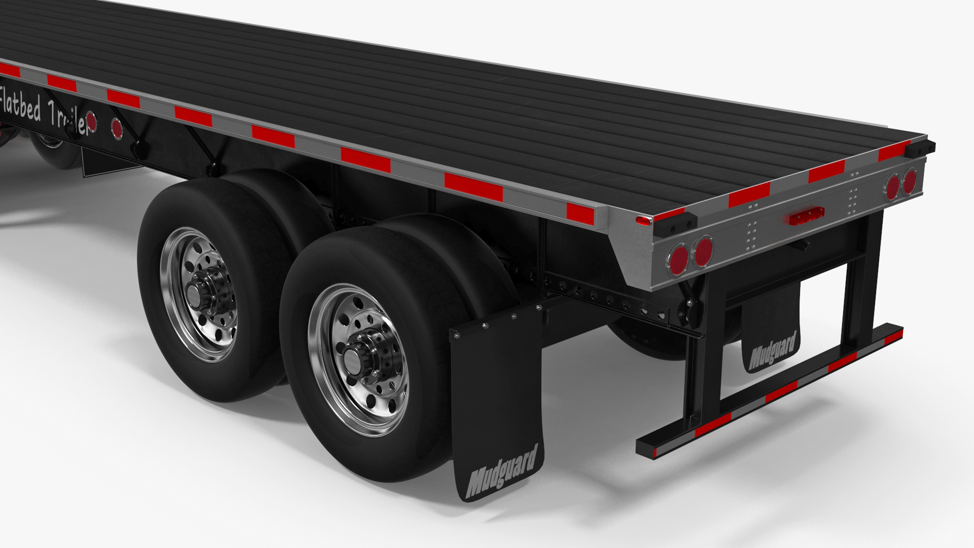 Kenworth W900 Truck and Flatbed Trailer 3D model