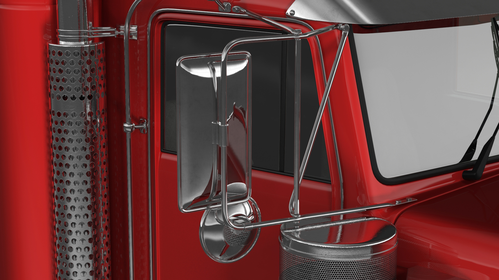 Kenworth W900 Truck and Flatbed Trailer 3D model