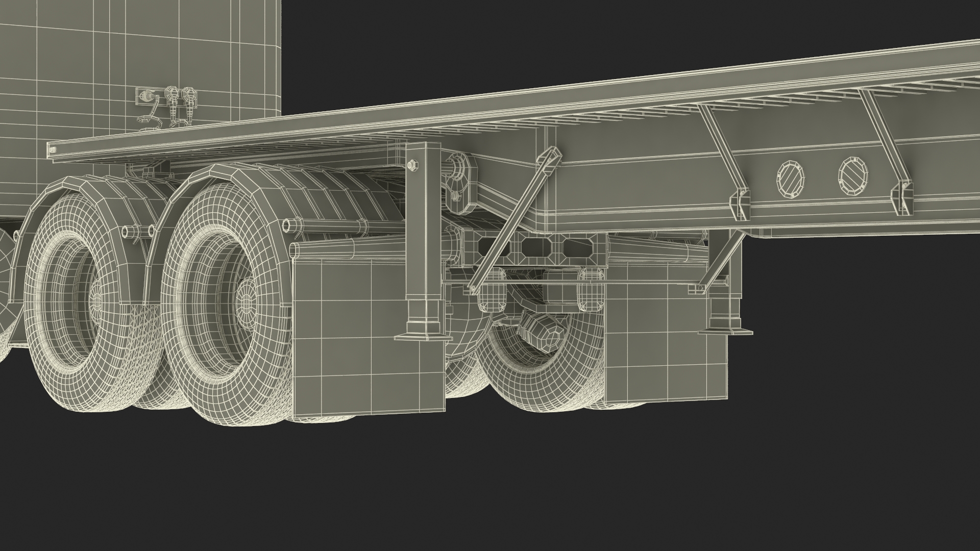 Kenworth W900 Truck and Flatbed Trailer 3D model