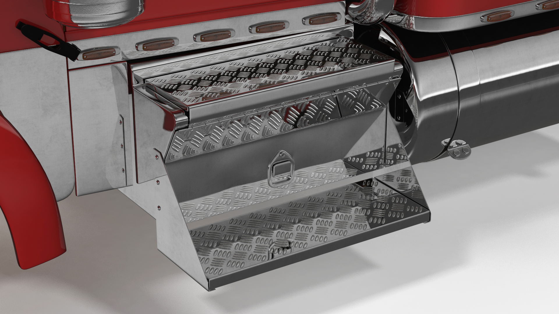 Kenworth W900 Truck and Flatbed Trailer 3D model