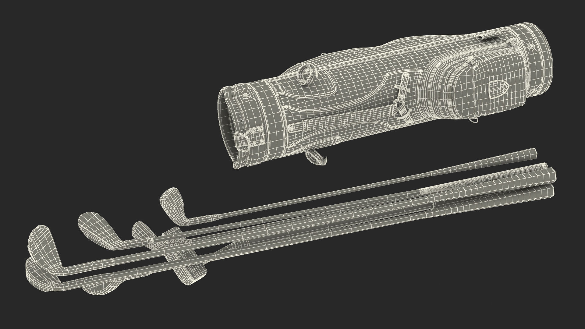 Golf Club Set with Bag 3D