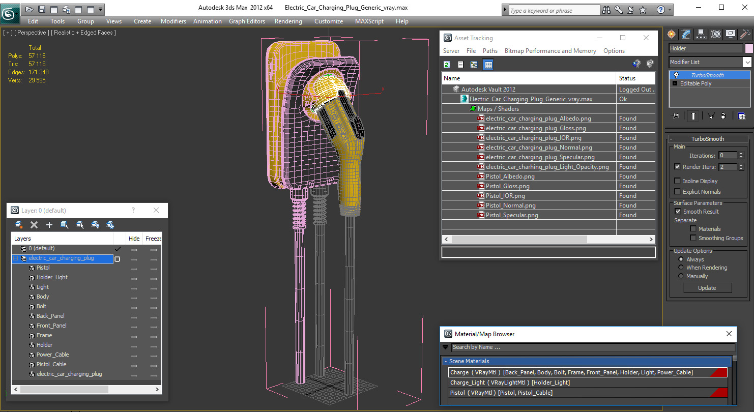 Electric Car Charging Plug Generic 3D model