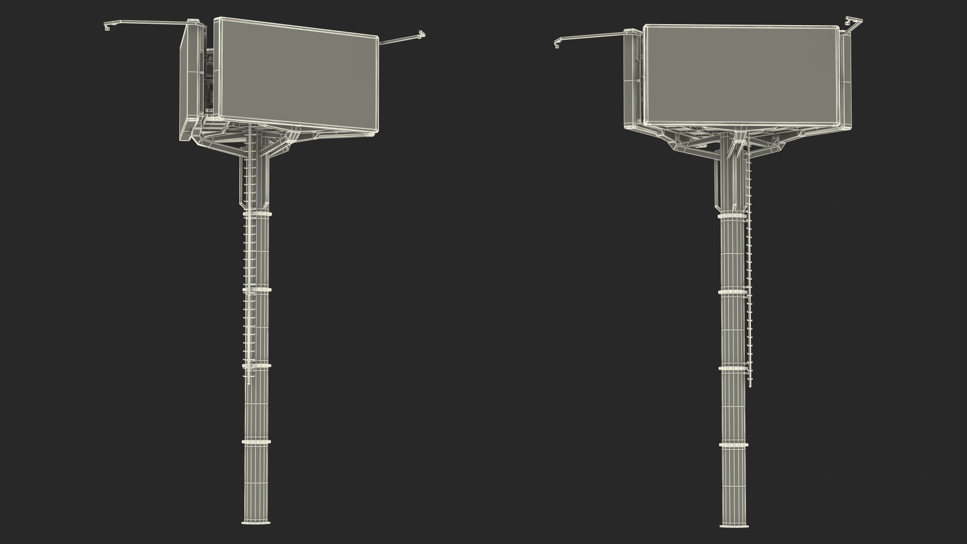 3D Three-Sided Digital Billboard 6x3 model