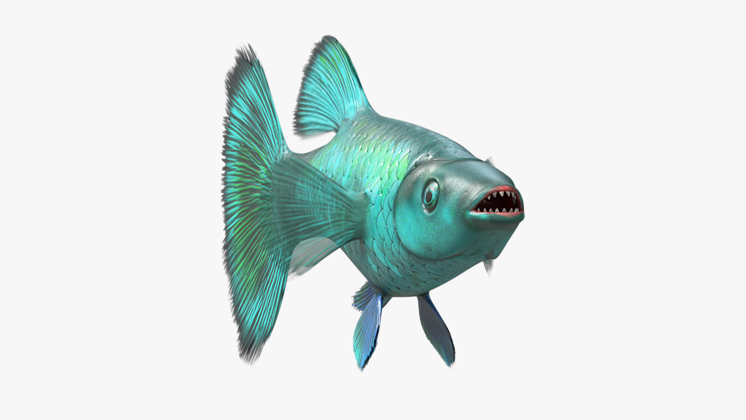 3D Guppy Fish Malachite Rigged for Maya