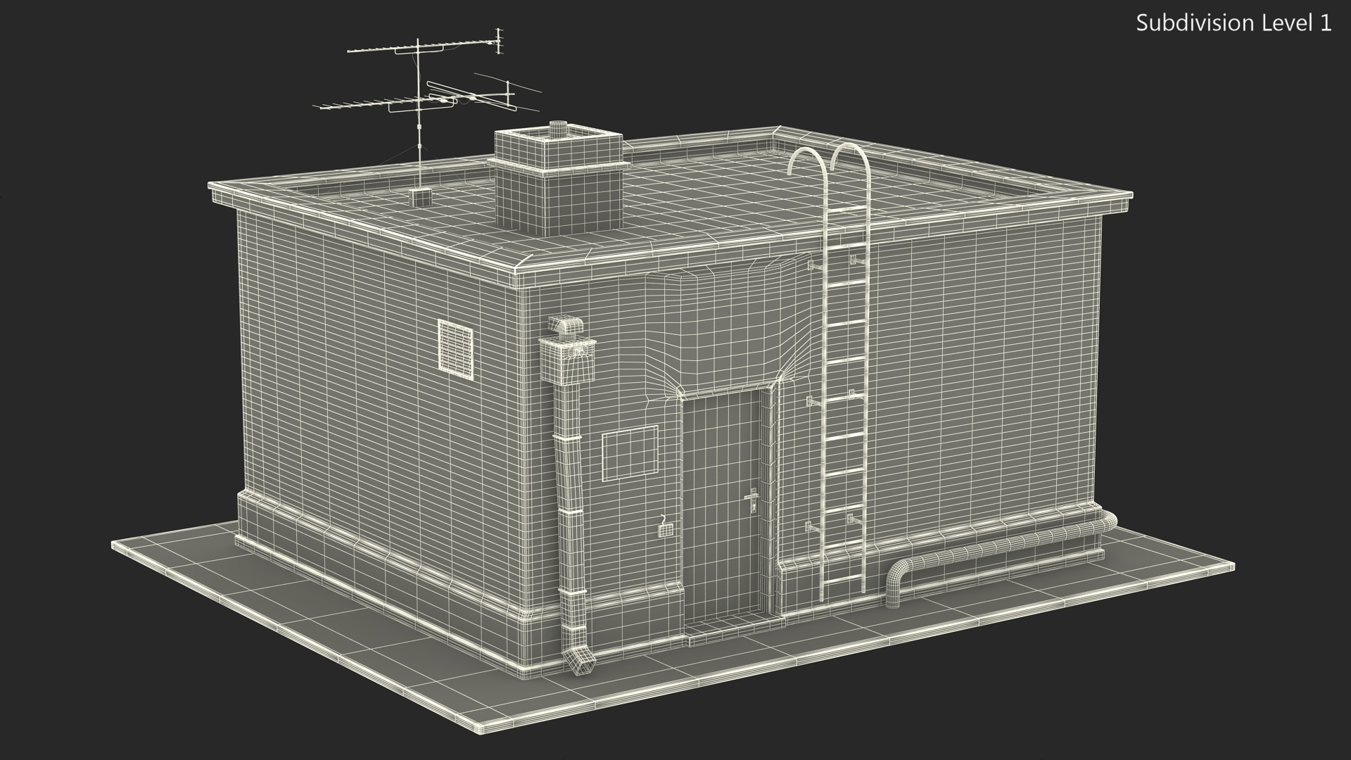 3D model Roof Entrance Dilapidated