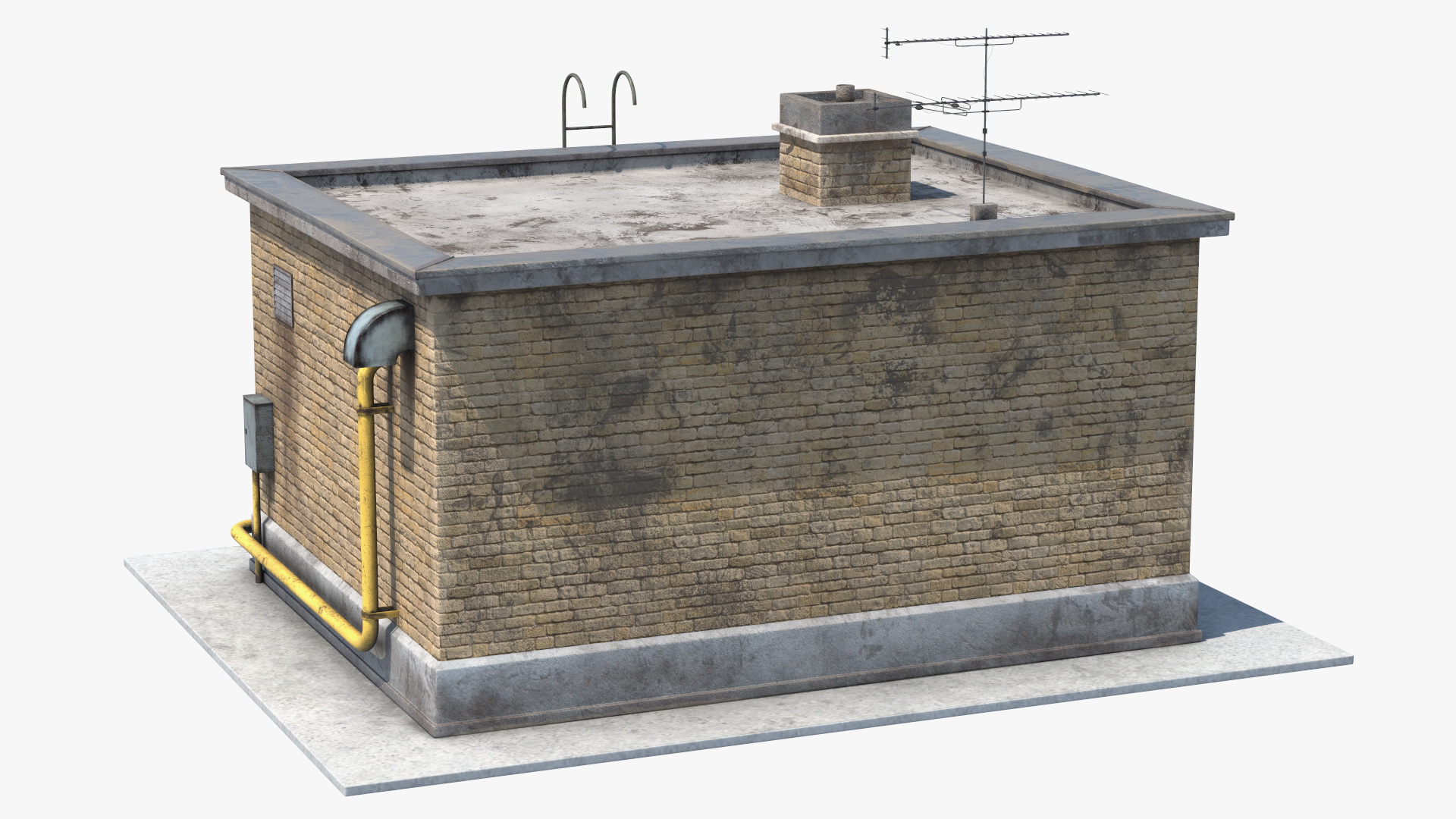3D model Roof Entrance Dilapidated