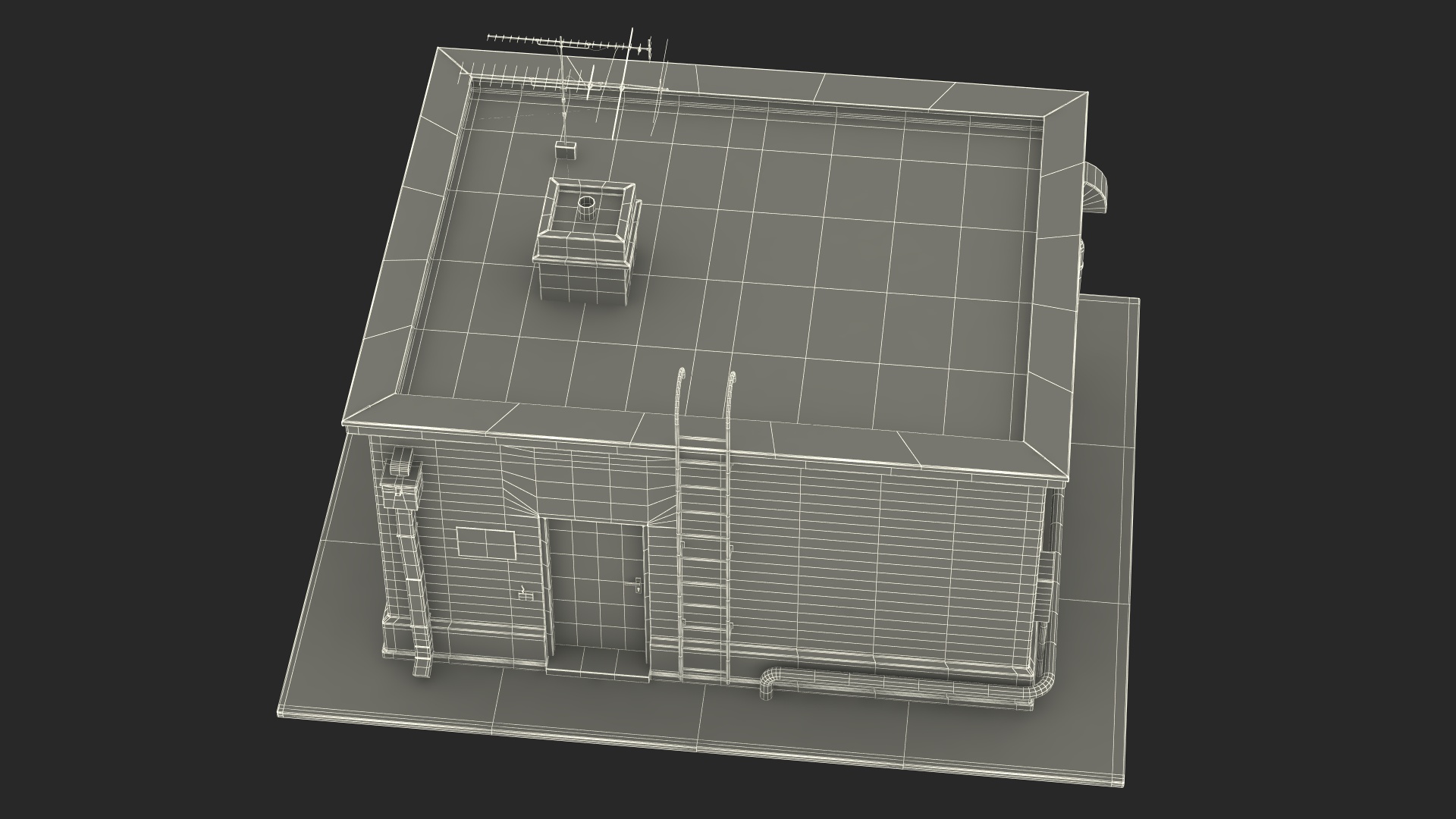 3D model Roof Entrance Dilapidated