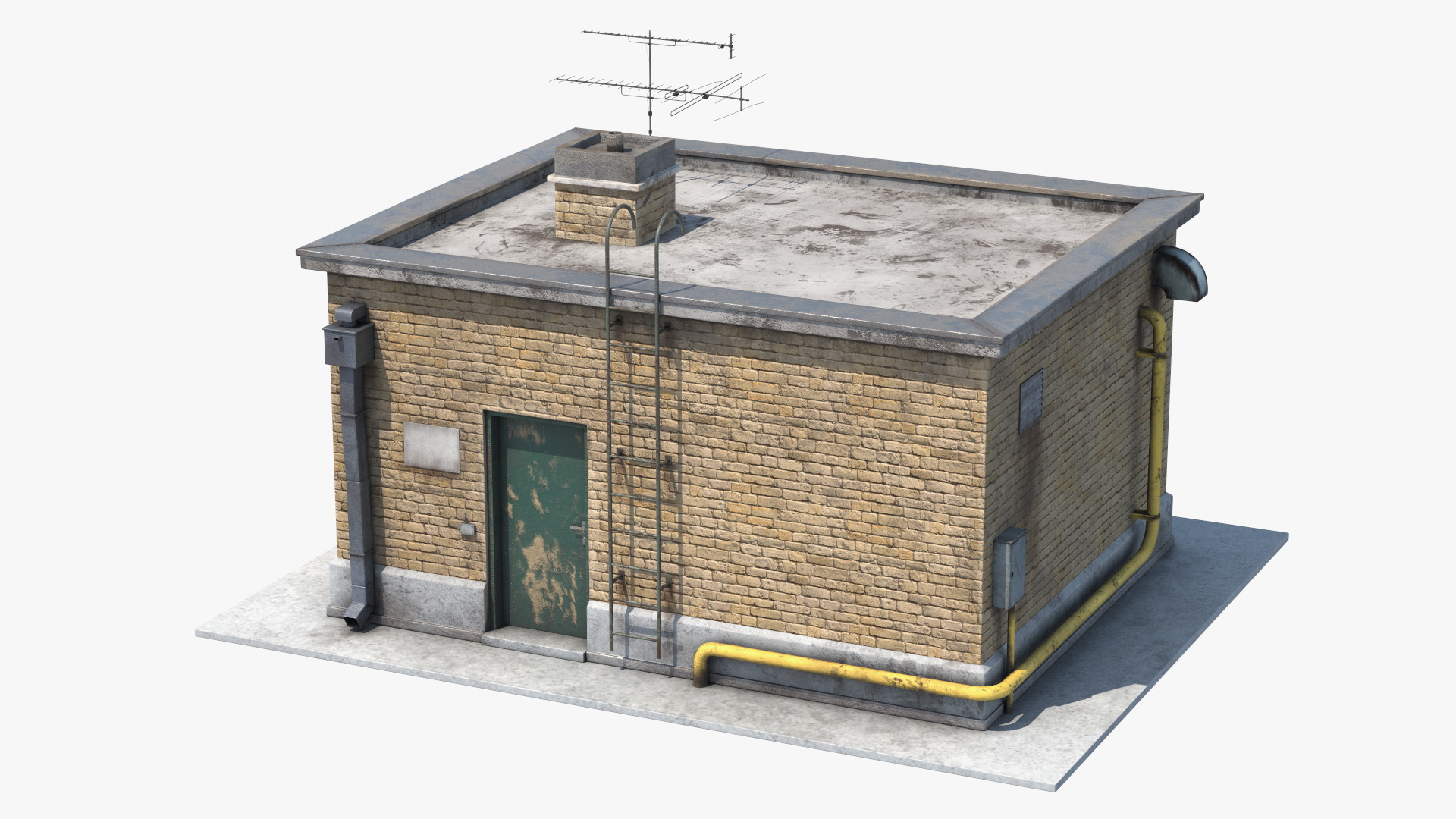 3D model Roof Entrance Dilapidated