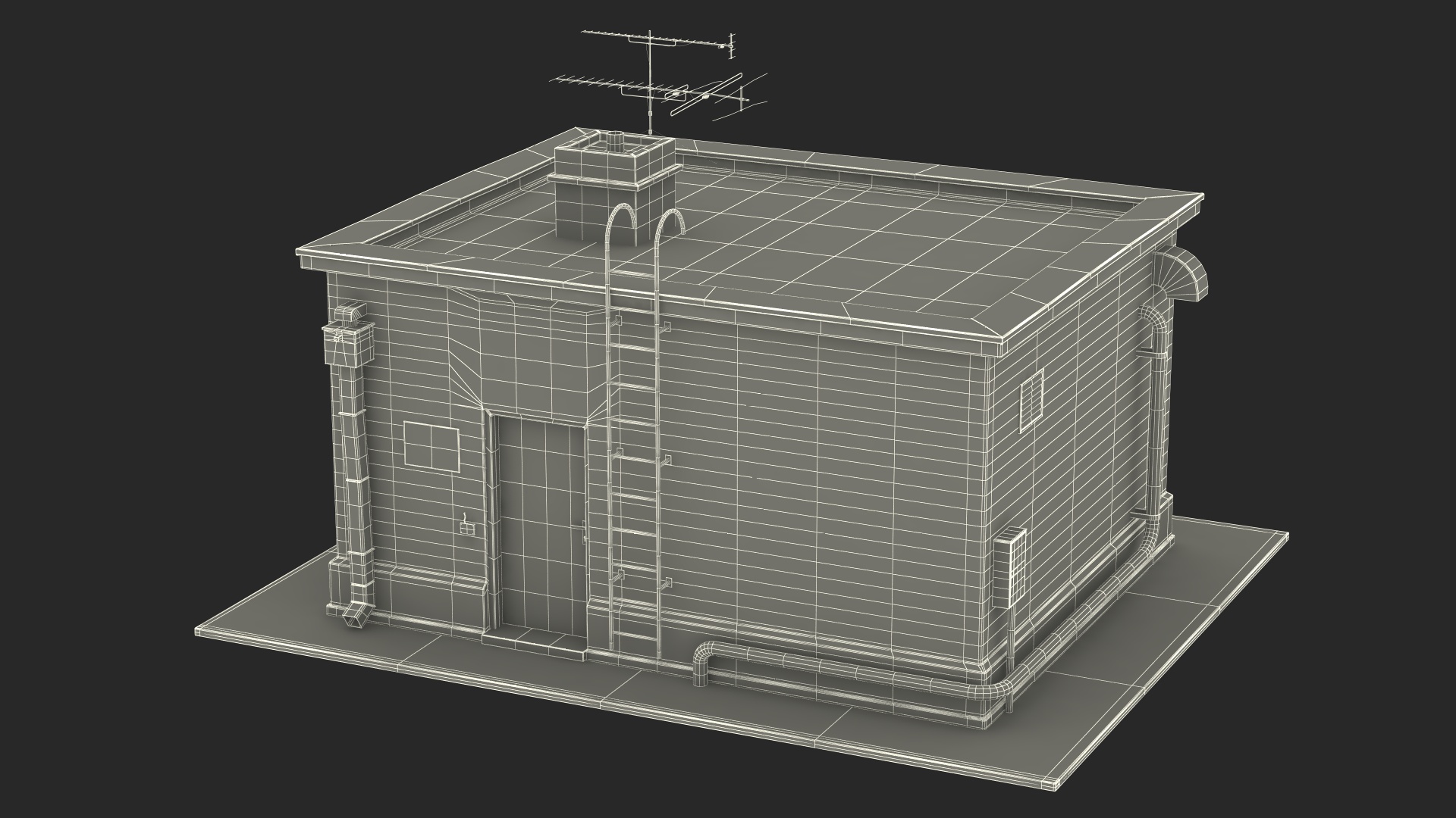 3D model Roof Entrance Dilapidated