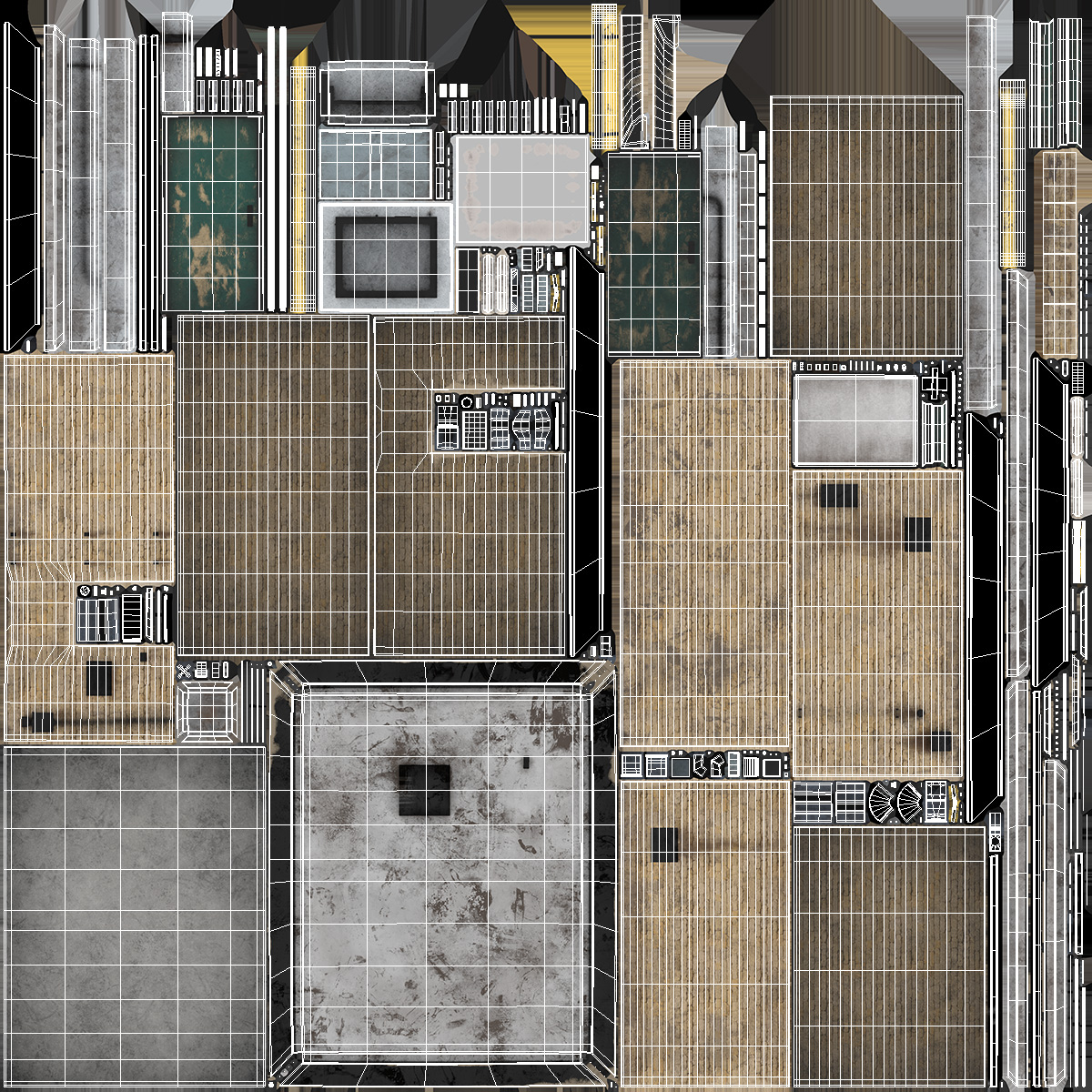 3D model Roof Entrance Dilapidated