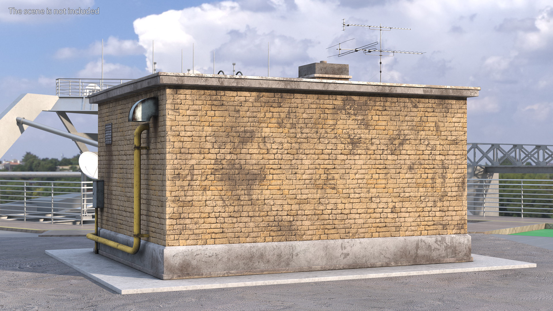 3D model Roof Entrance Dilapidated