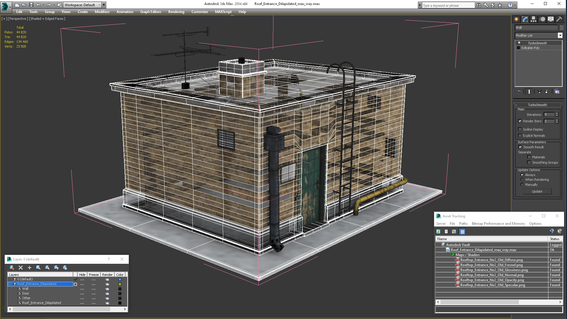 3D model Roof Entrance Dilapidated