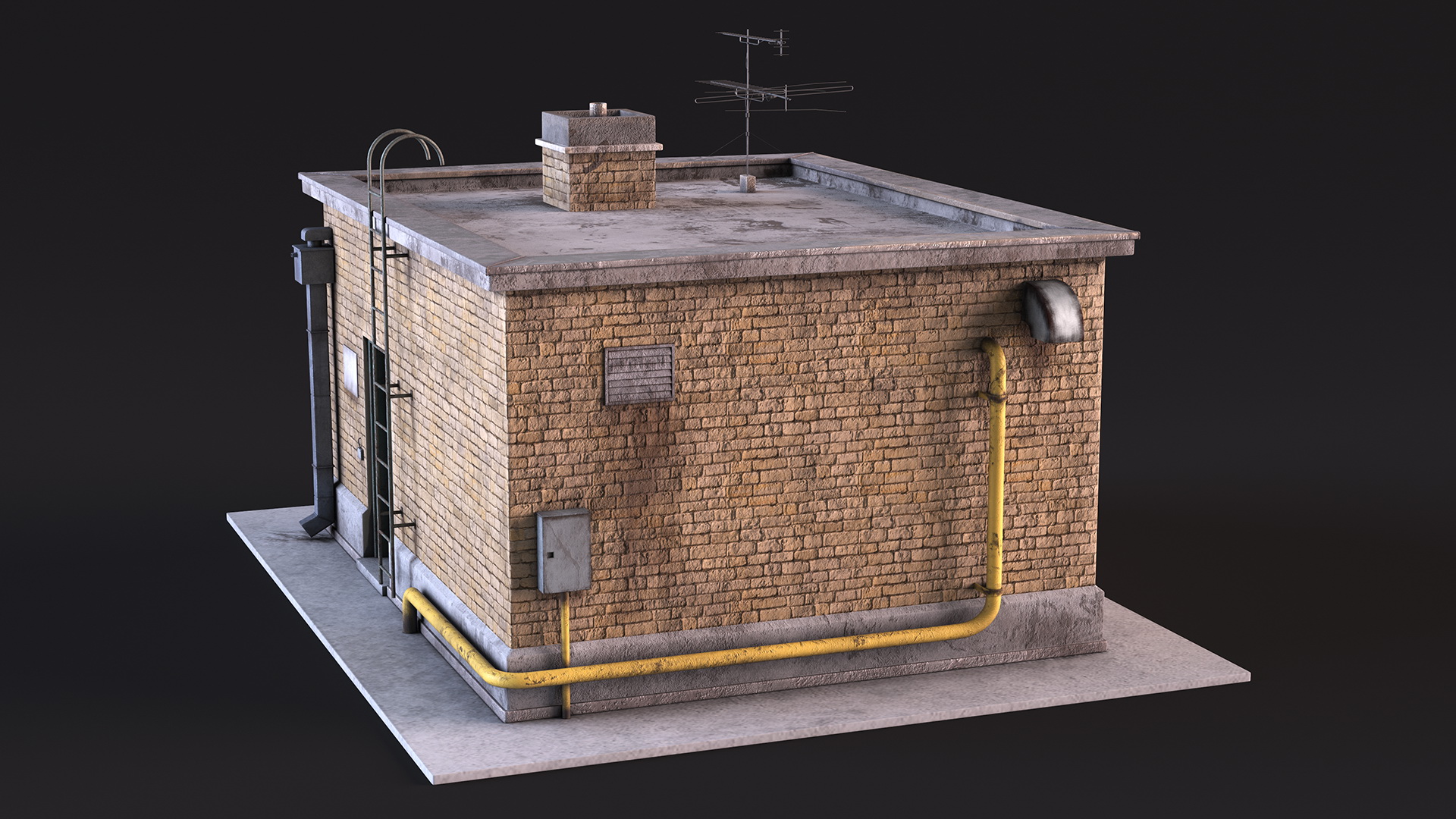 3D model Roof Entrance Dilapidated