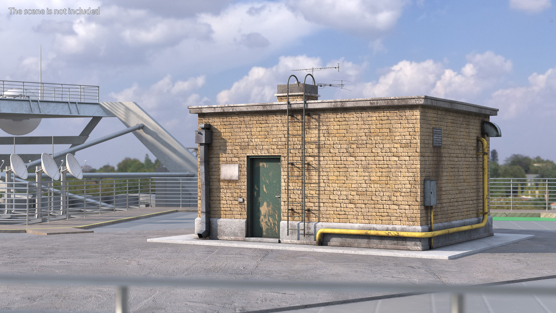 3D model Roof Entrance Dilapidated