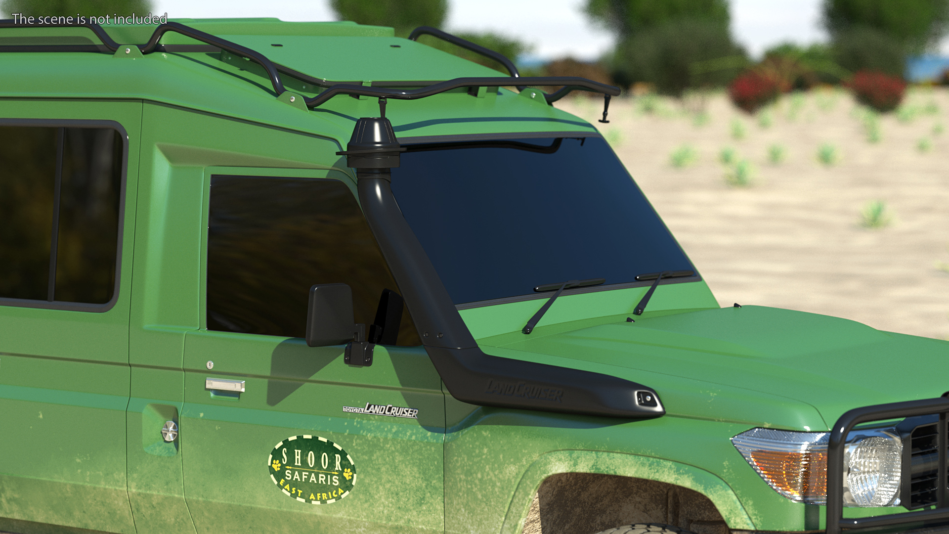 3D Toyota Land Cruiser Safari Green Exterior Only