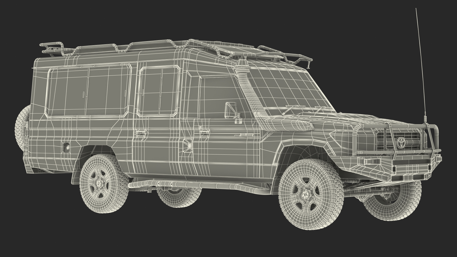 3D Toyota Land Cruiser Safari Green Exterior Only