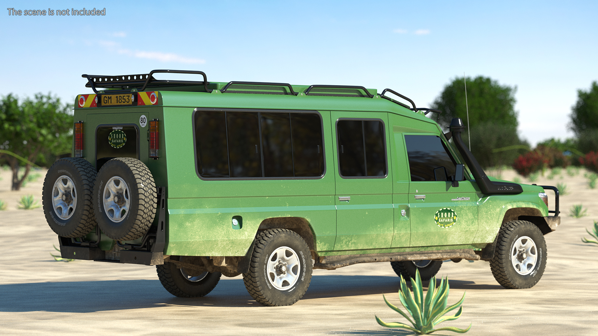 3D Toyota Land Cruiser Safari Green Exterior Only