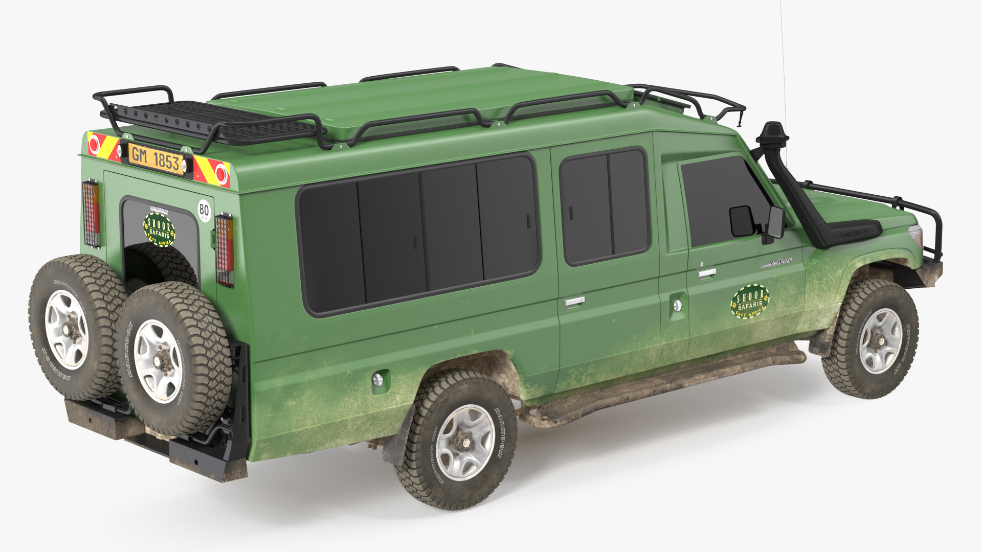 3D Toyota Land Cruiser Safari Green Exterior Only