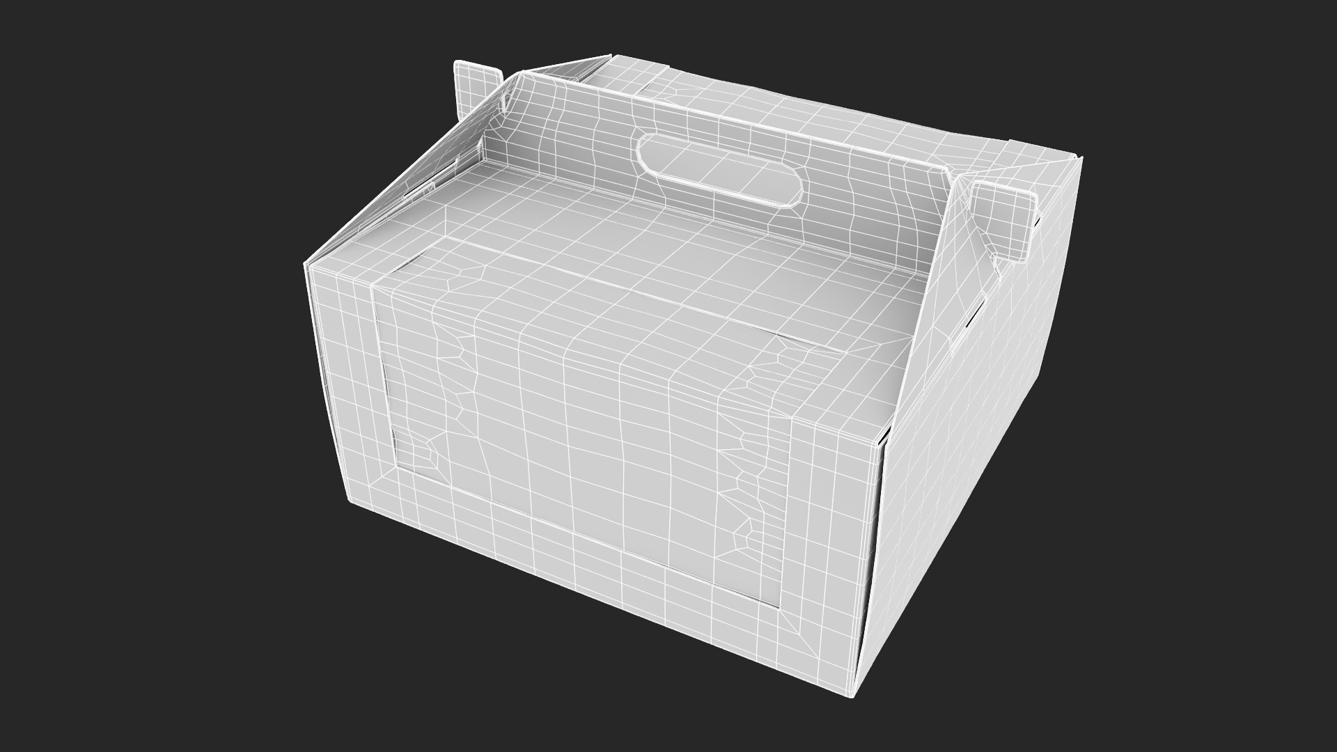 3D W Packaging Cake Box Kraft with Window model