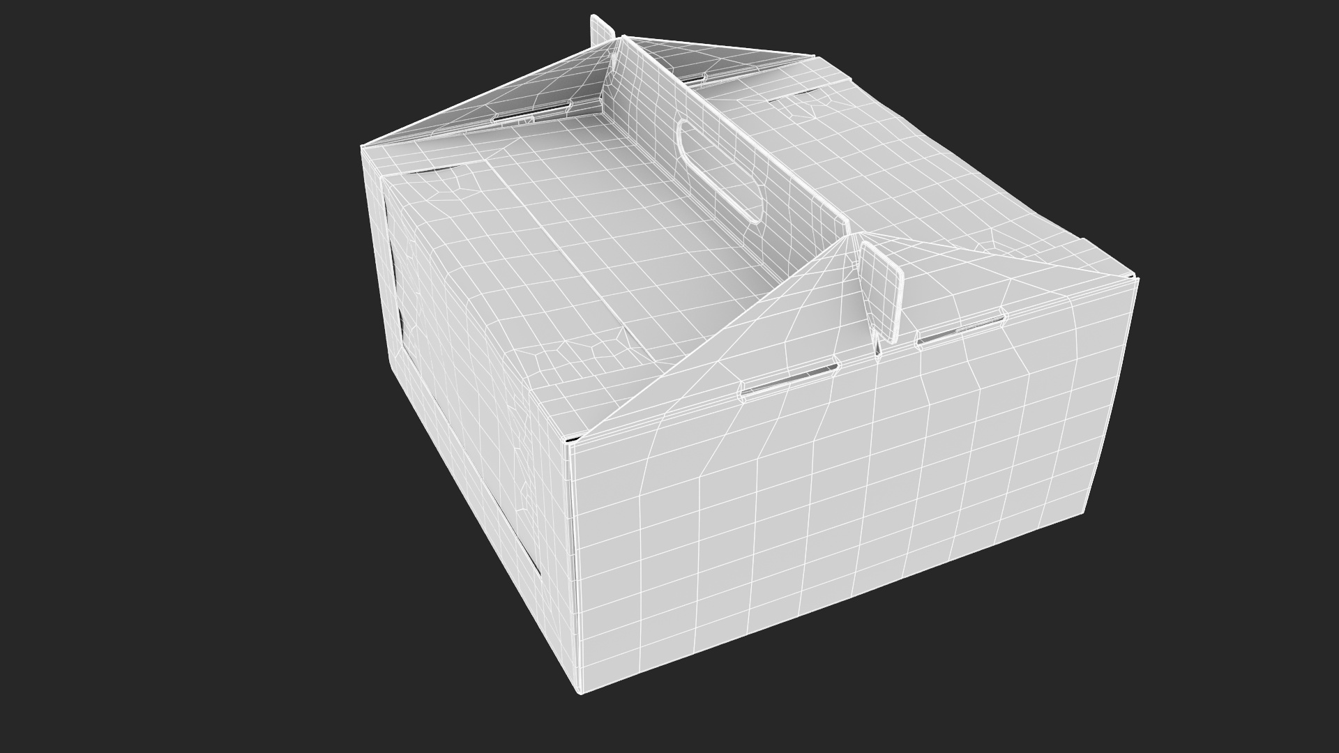 3D W Packaging Cake Box Kraft with Window model