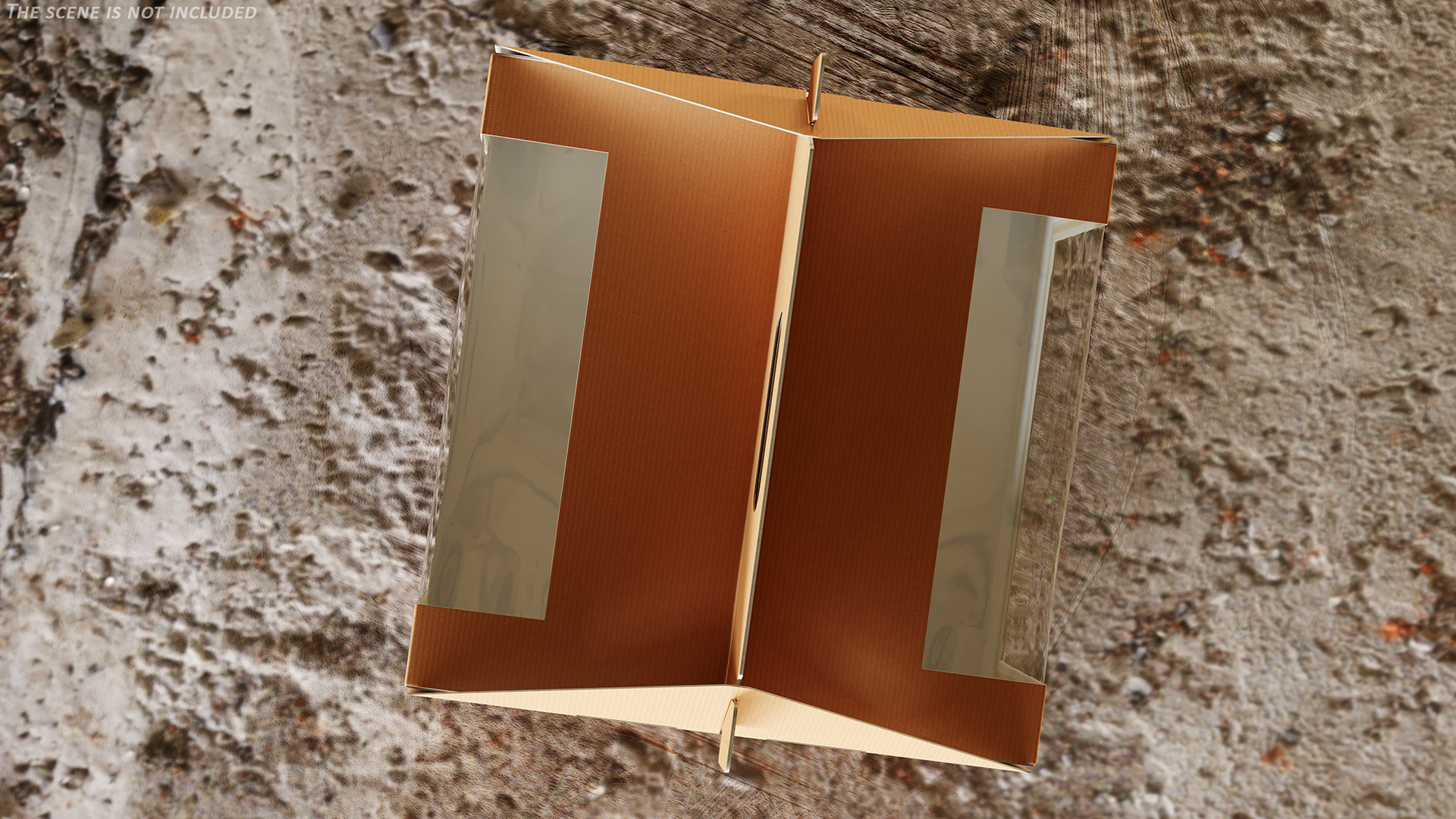 3D W Packaging Cake Box Kraft with Window model
