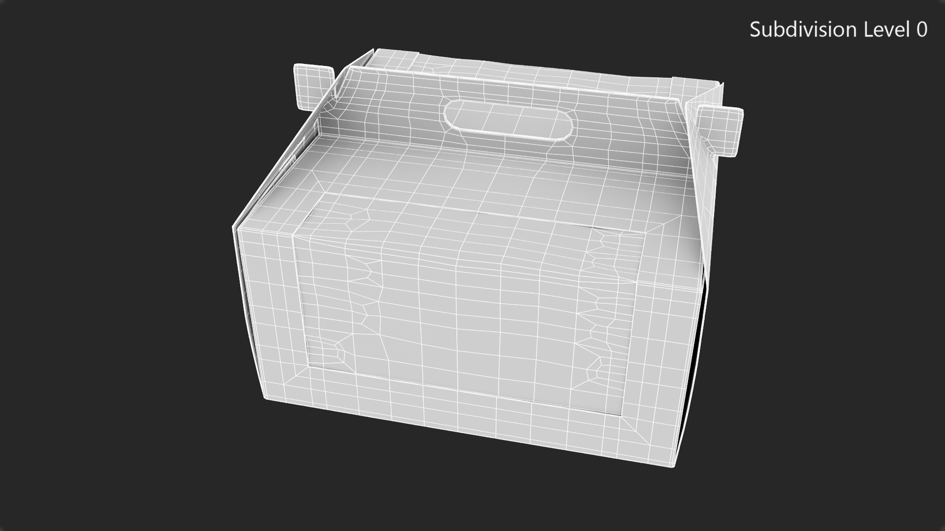 3D W Packaging Cake Box Kraft with Window model