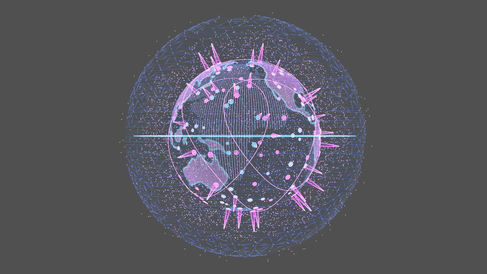 3D Planet Earth Hologram Blue
