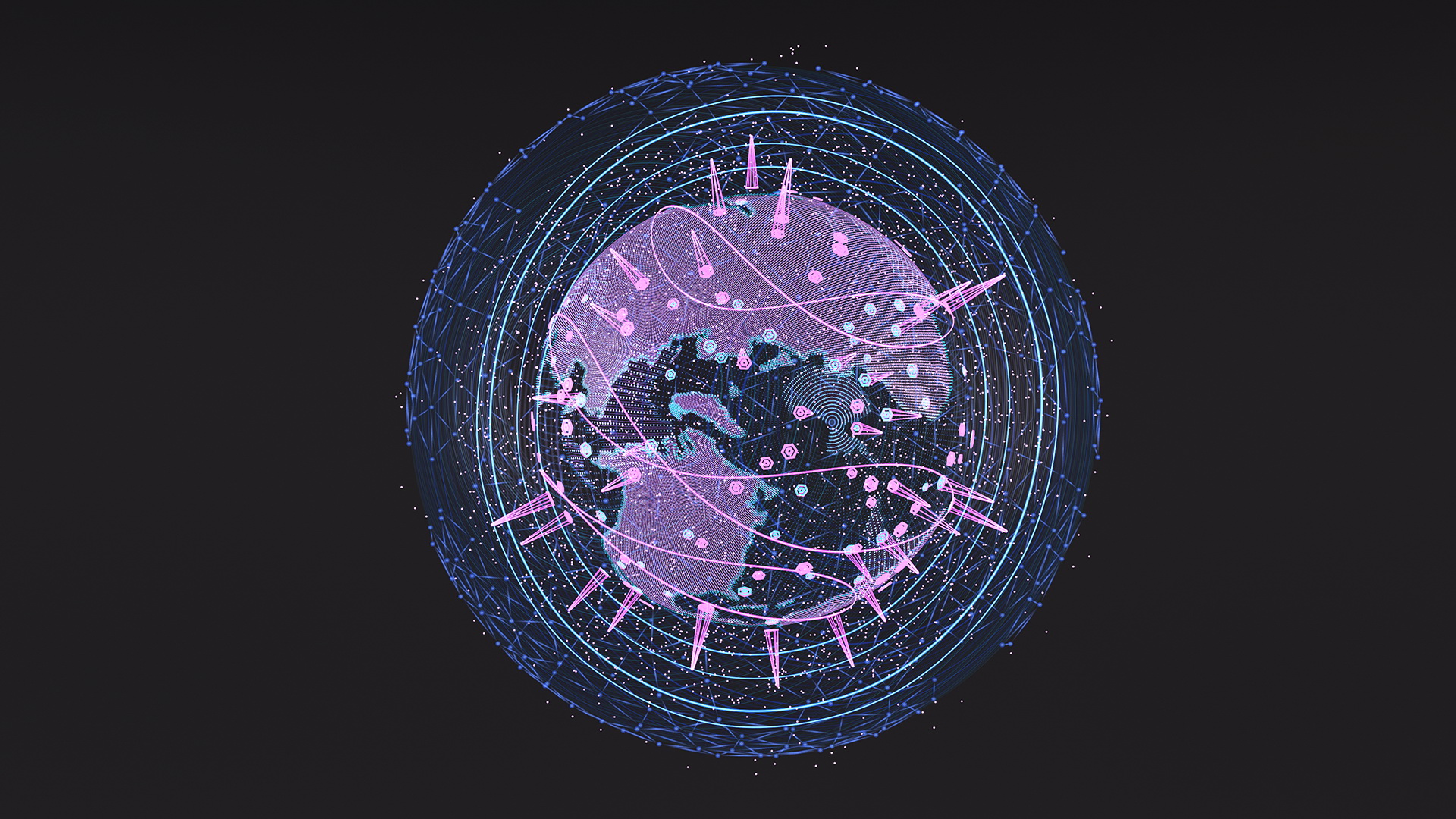 3D Planet Earth Hologram Blue