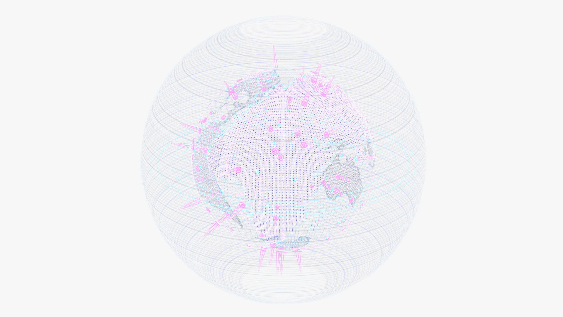 3D Planet Earth Hologram Blue