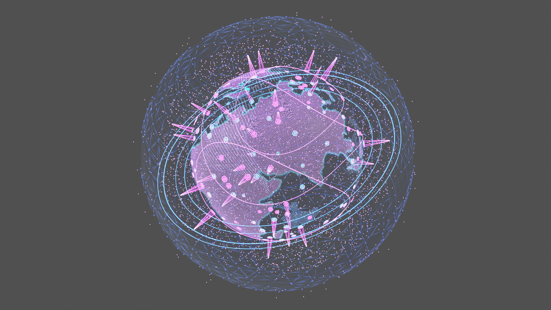 3D Planet Earth Hologram Blue