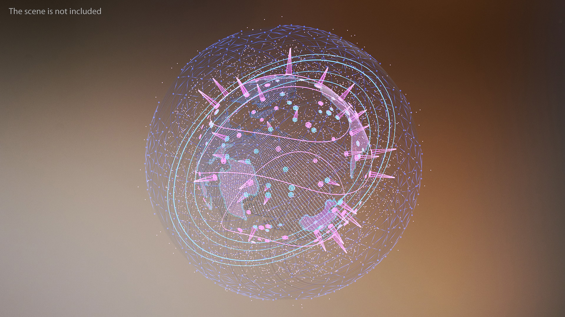 3D Planet Earth Hologram Blue