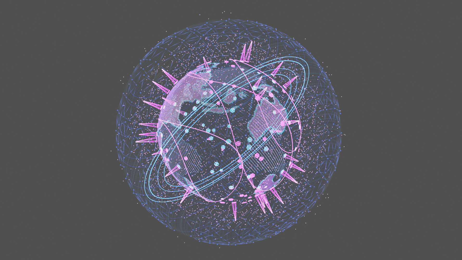 3D Planet Earth Hologram Blue