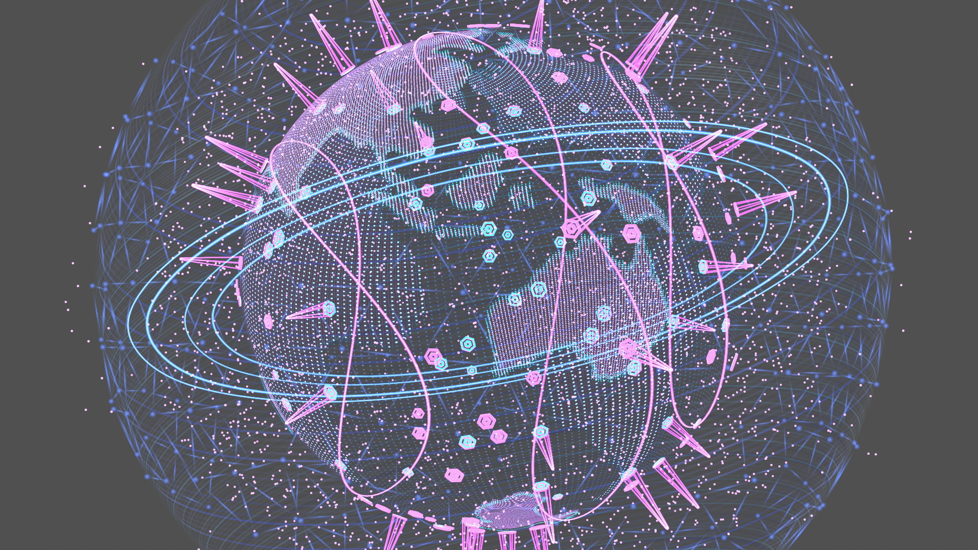 3D Planet Earth Hologram Blue