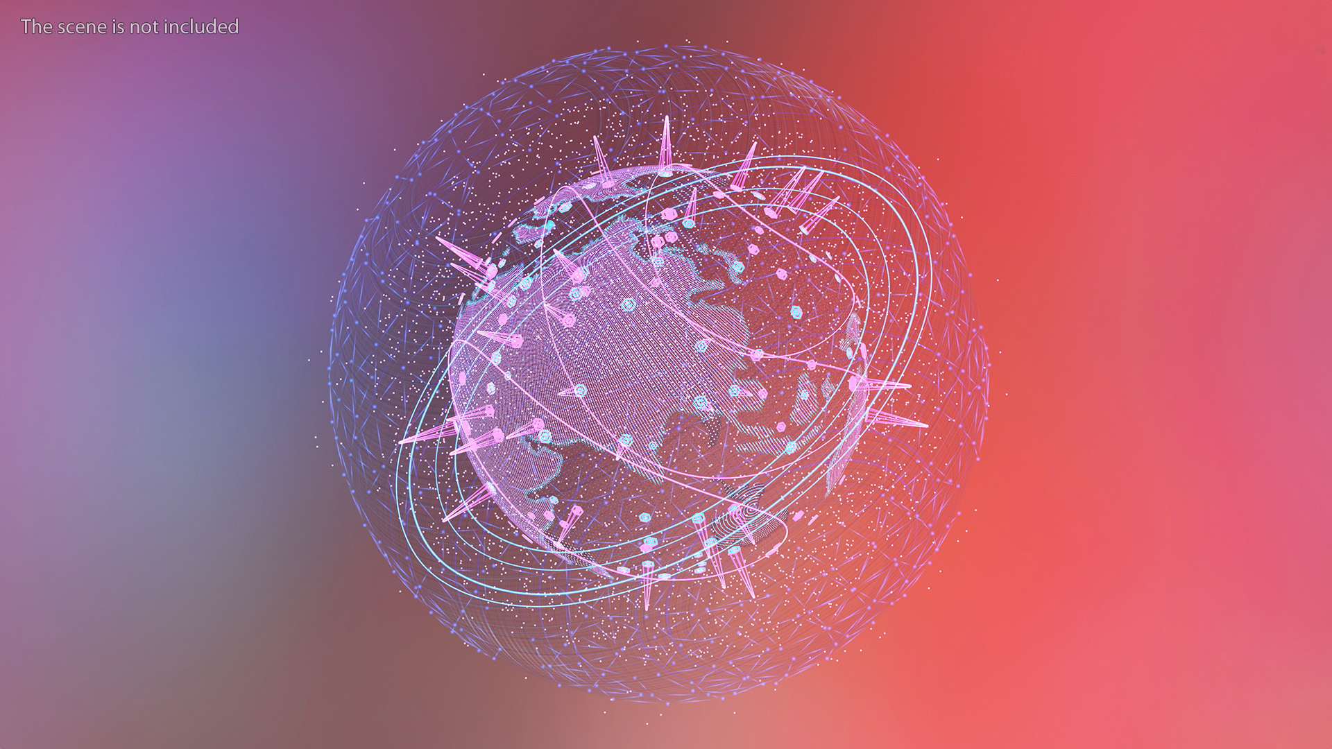 3D Planet Earth Hologram Blue