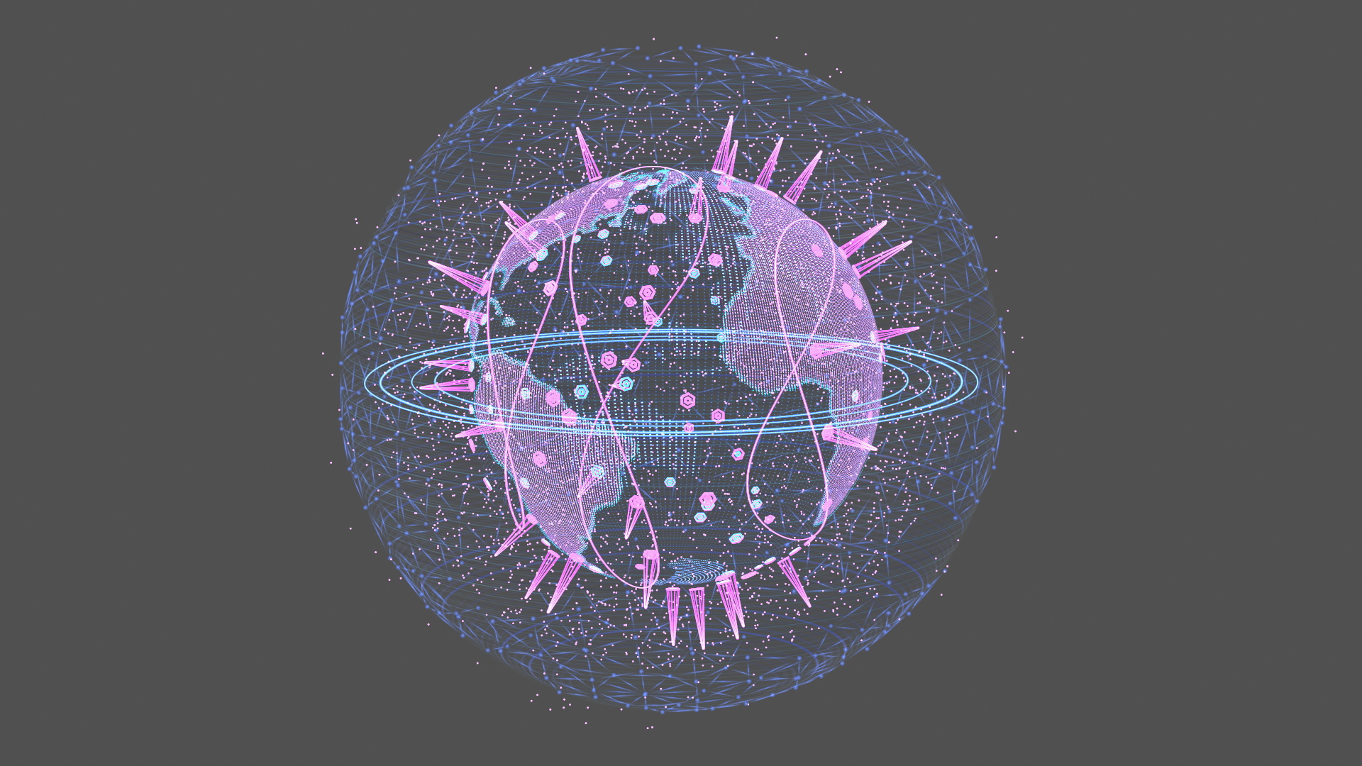 3D Planet Earth Hologram Blue