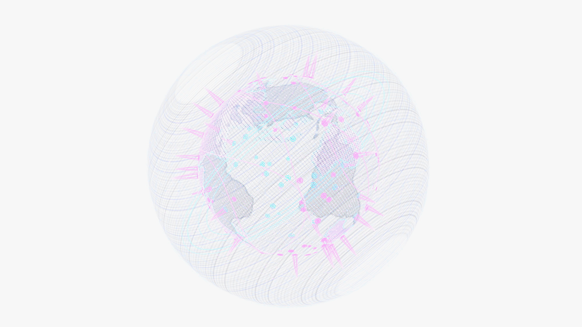 3D Planet Earth Hologram Blue