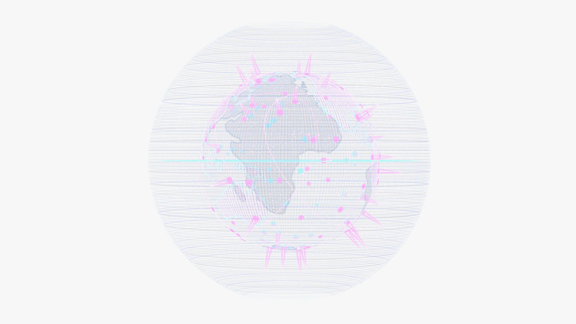 3D Planet Earth Hologram Blue