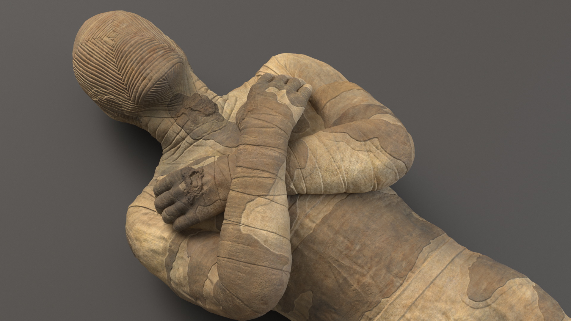 3D Mummy with Arms Crossed model