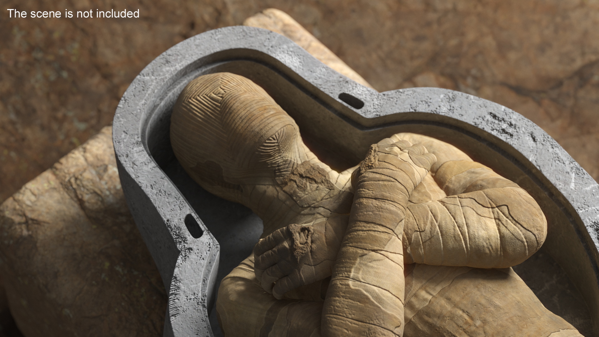 3D Mummy with Arms Crossed model