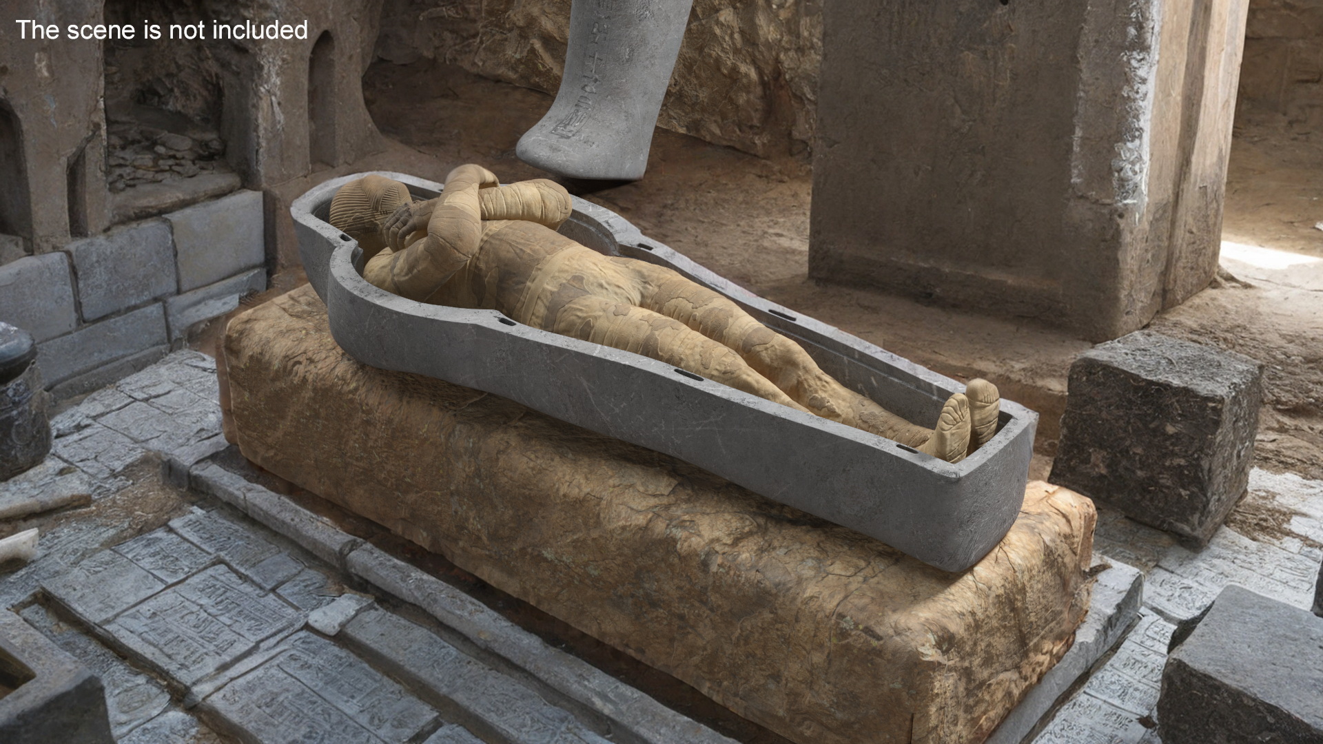 3D Mummy with Arms Crossed model
