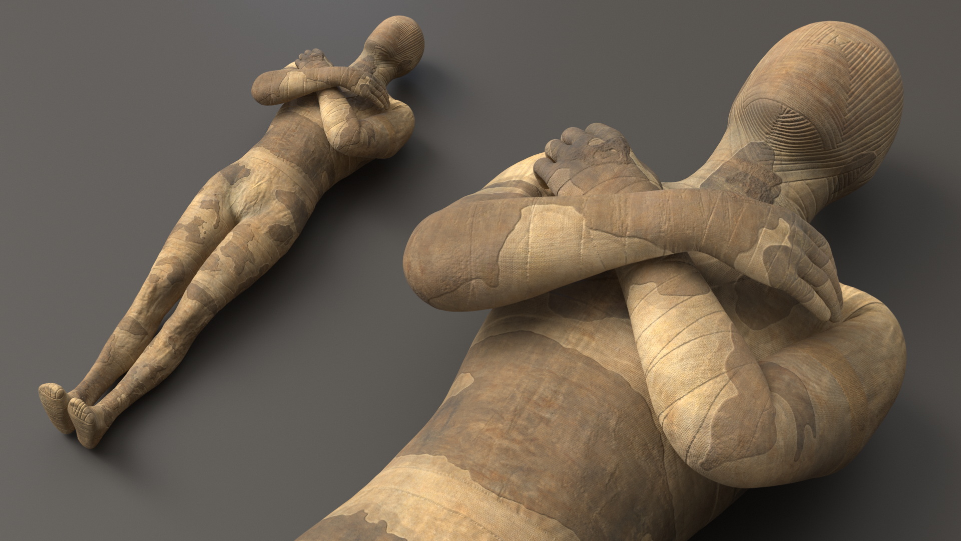 3D Mummy with Arms Crossed model