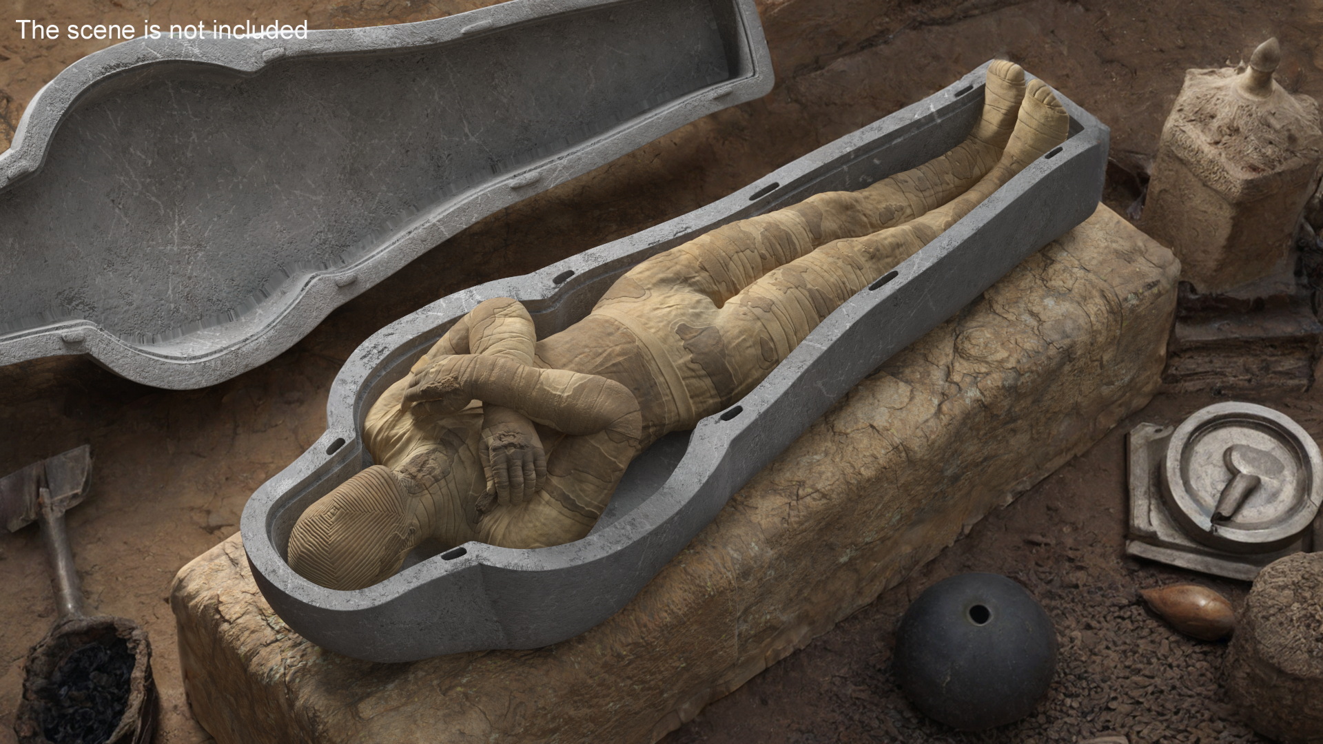 3D Mummy with Arms Crossed model