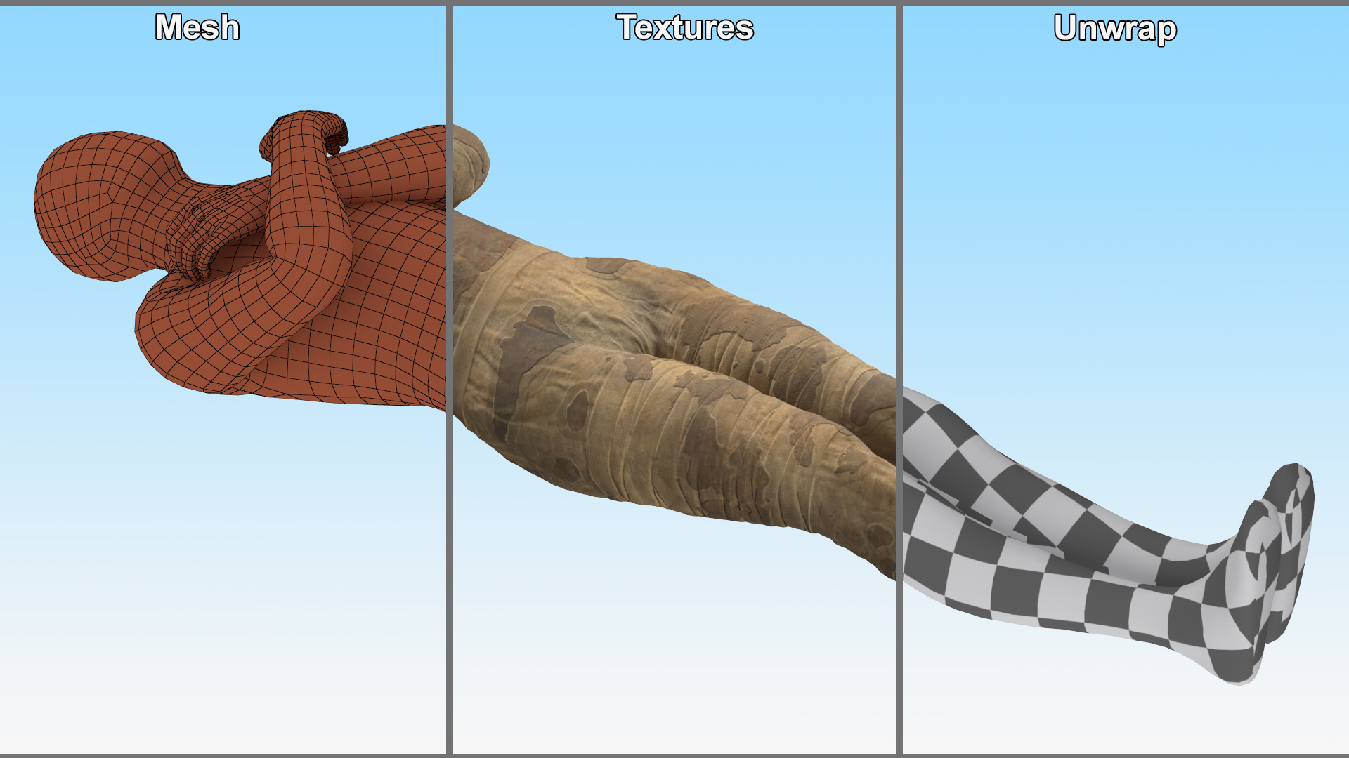 3D Mummy with Arms Crossed model