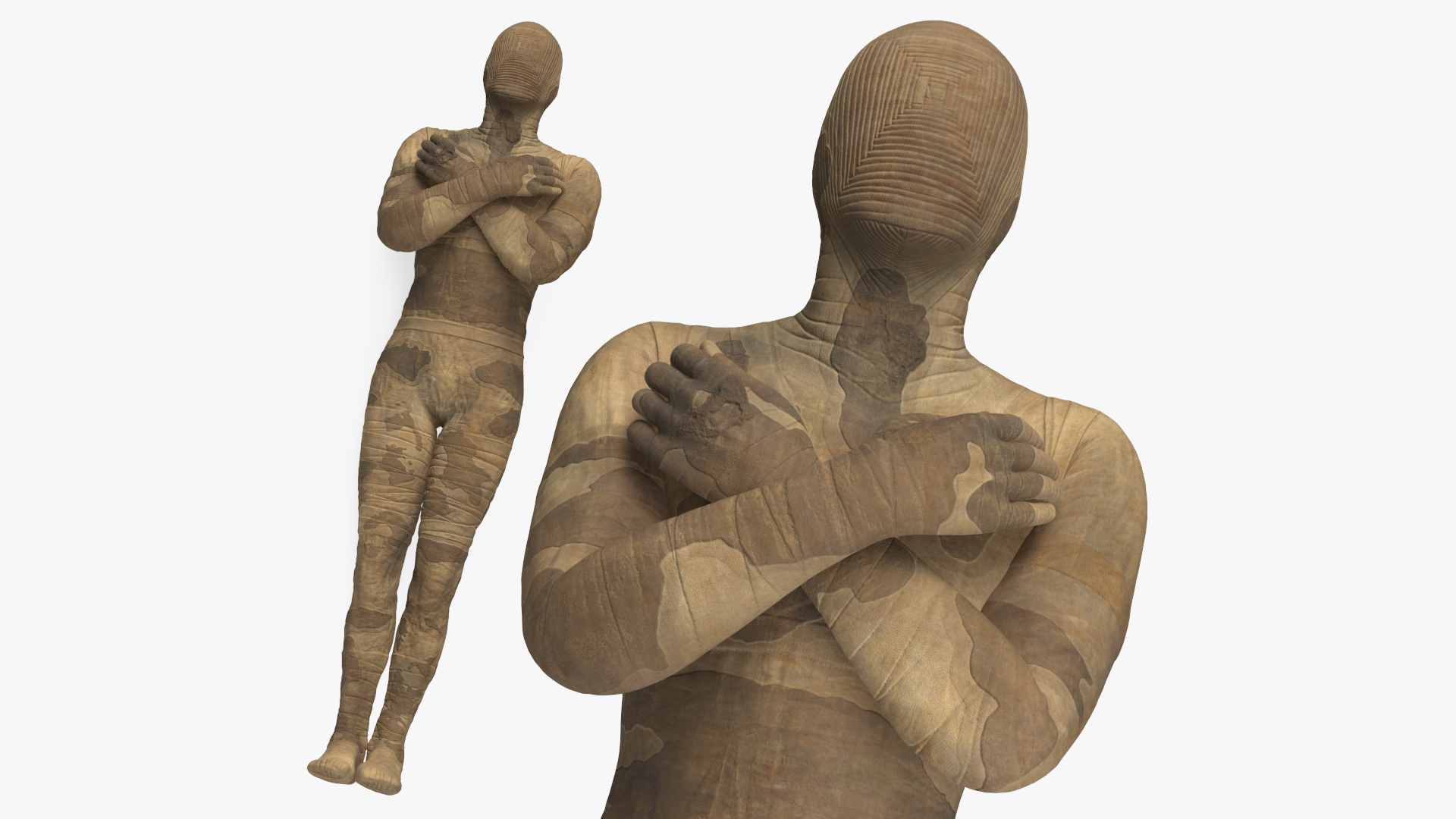 3D Mummy with Arms Crossed model