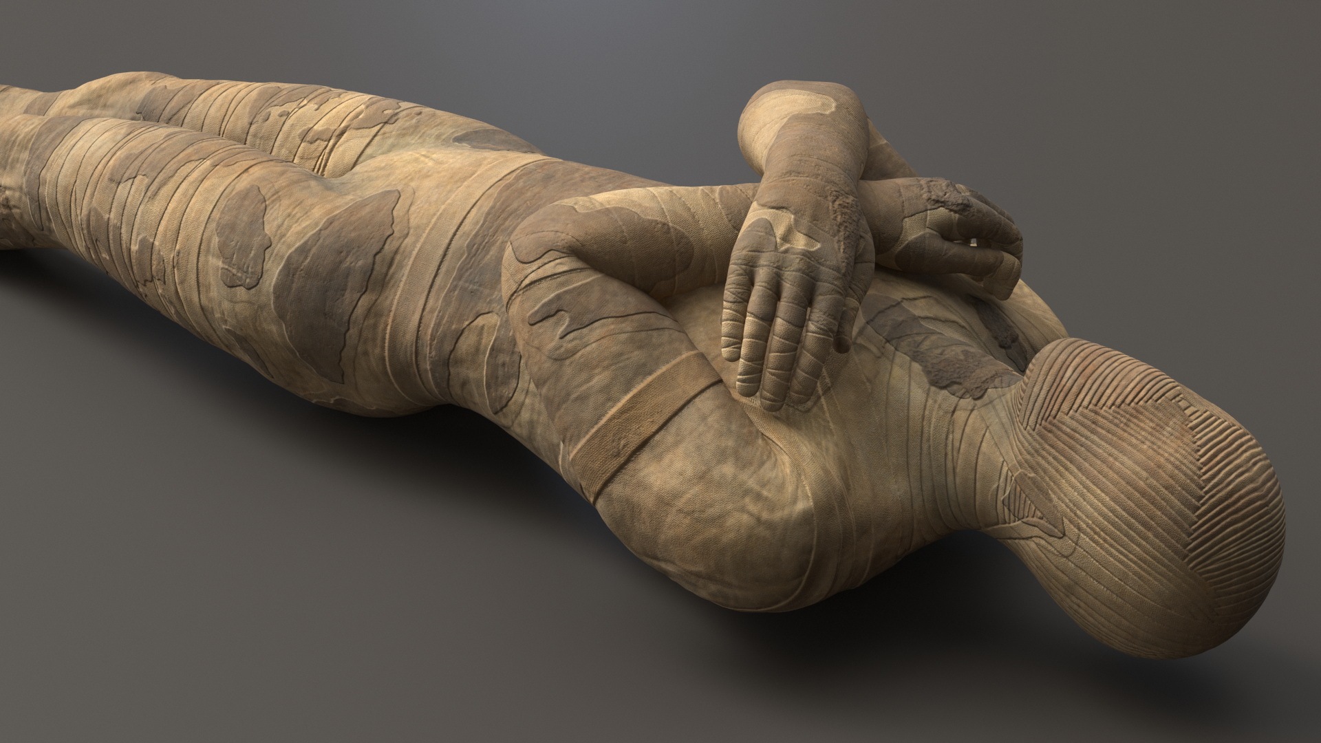 3D Mummy with Arms Crossed model