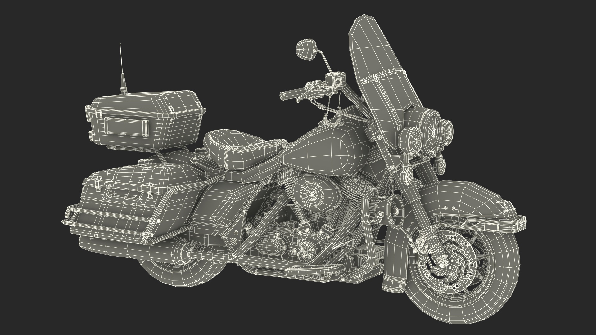 3D NYPD Road King Motorcycle with Officer model